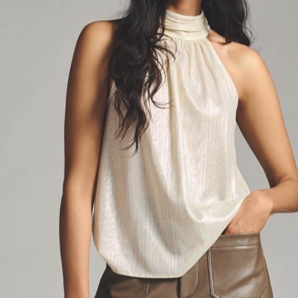 Anthropologie Sunday in Brooklyn Shine Halter Top